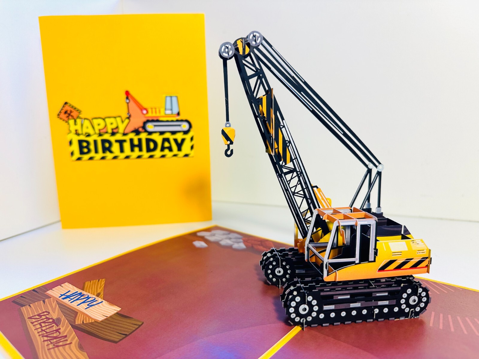 Origami Pop Cards Happy Birthday CRANE Truck Pop Up Greeting Card Handmade