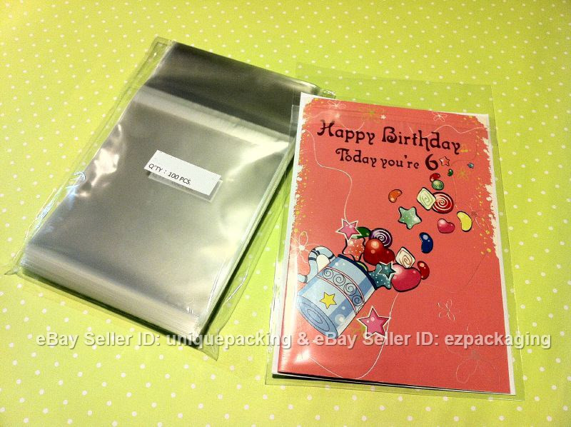 3000- 4 5/8 x 5 3/4 (A2+) (P) Resealable Cello Bags – Tape on Bag, FREE SHIPPING