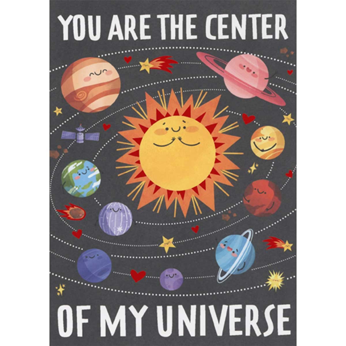 Center of My Universe Smiley Face Planets Mother’s Day Card for Wife