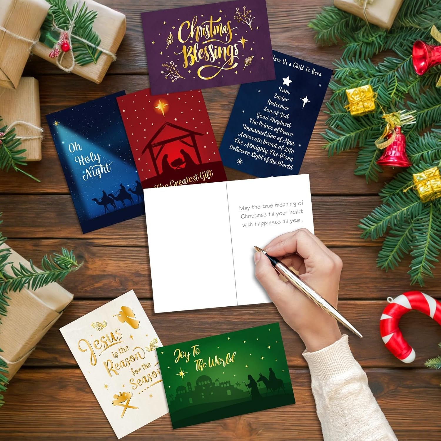 30 Pack Religious Christmas Cards with Envelopes Christian Holiday Greeting Set