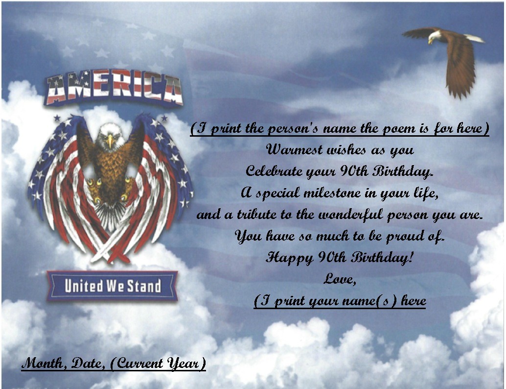 (See all 37 styles) Personalized Poem Gift 4 that Special Person’s 90th Birthday