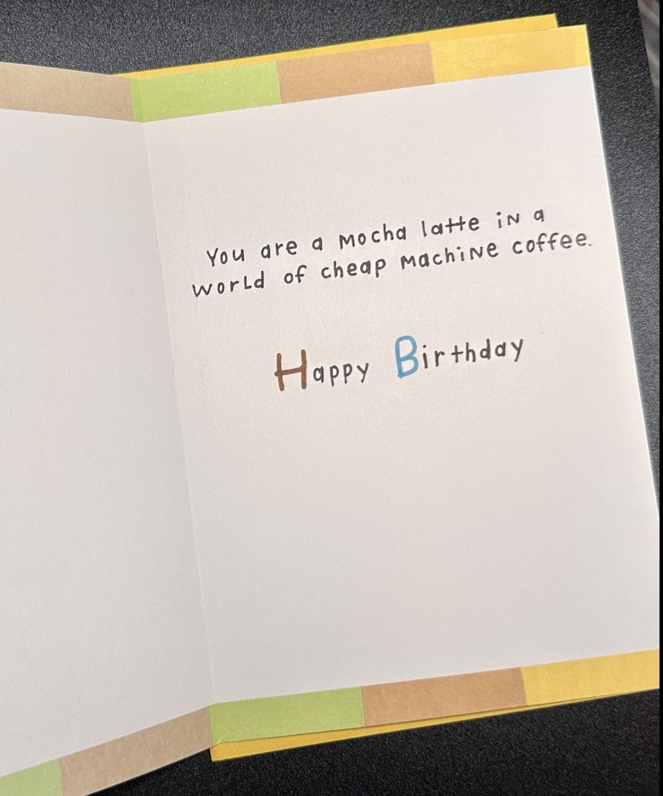 ~~ HAPPY BIRTHDAY GREETING CARD ~~ COFFEE THEME / MOCHA LATTE / FUN