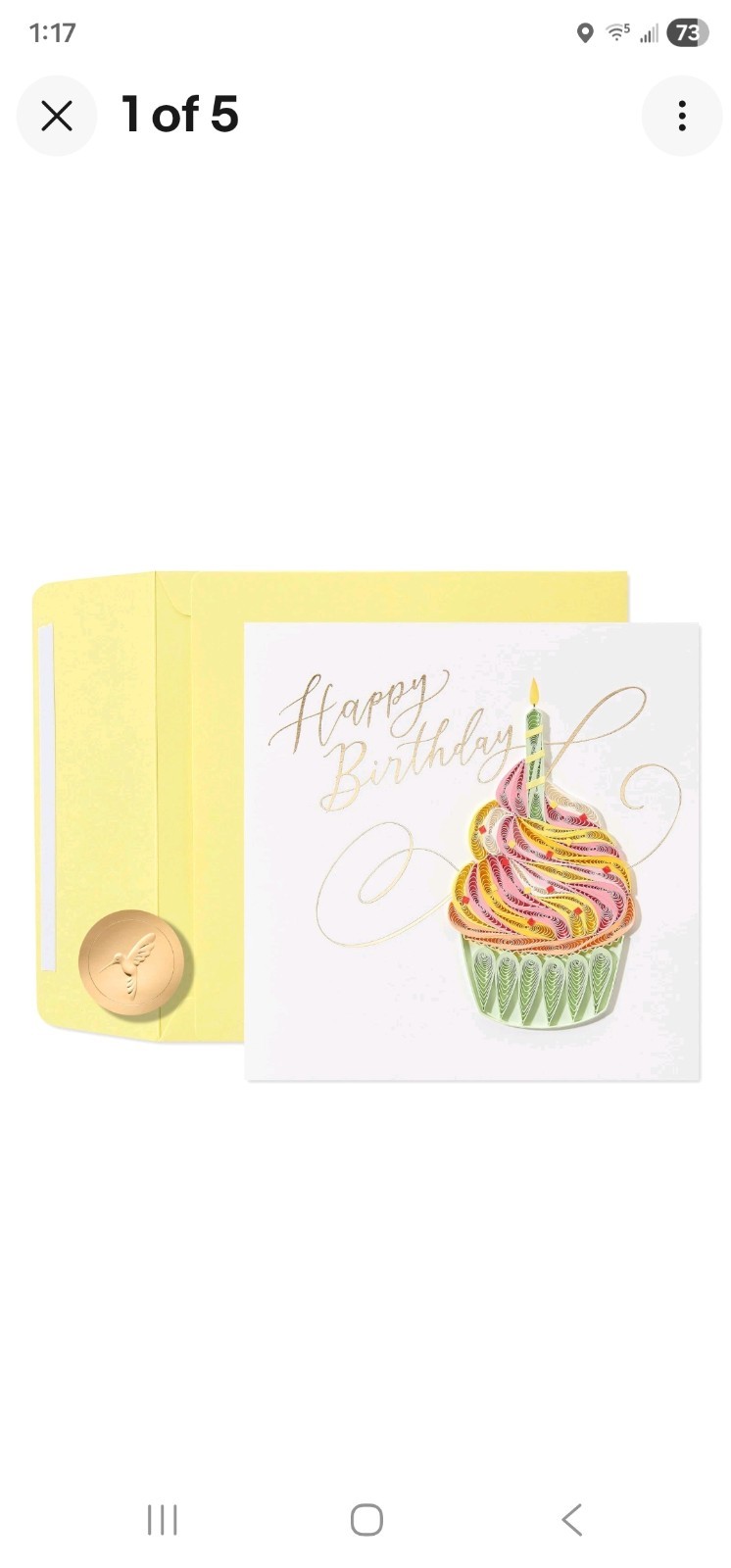 Papyrus Birthday Card With Quilled Paper Cupcake 🧁