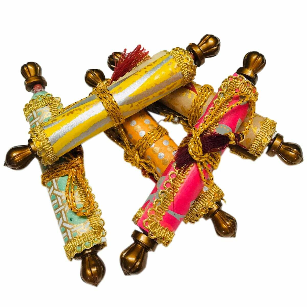 Handmade Paper Pack of 15 Multicolor Ethnic Scroll Style Shagun gift Envelope US