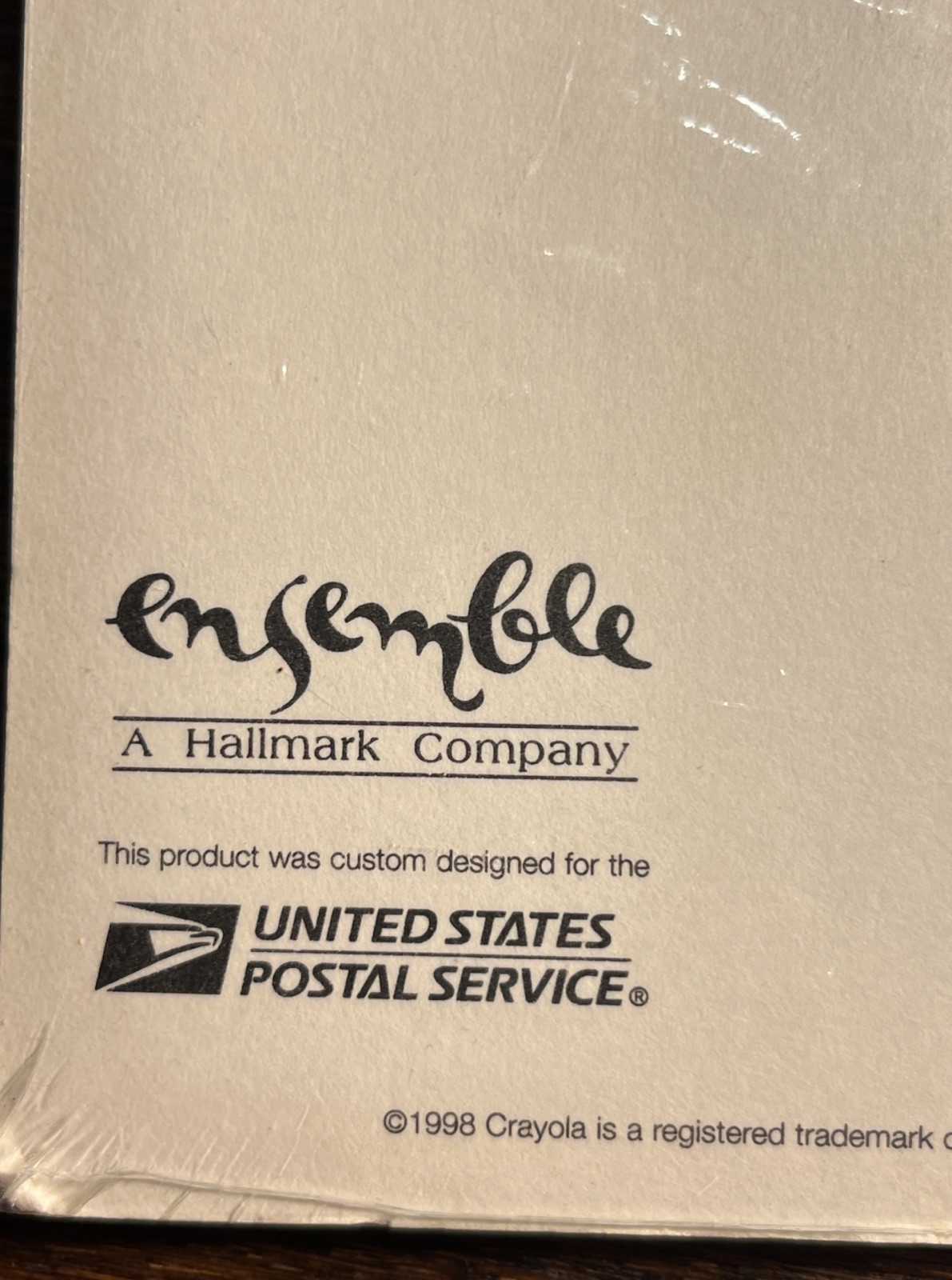 New 5 Vintage 1998 Blank Cards, USPS Hallmark Ensemble, 32 cent Crayola Crayons