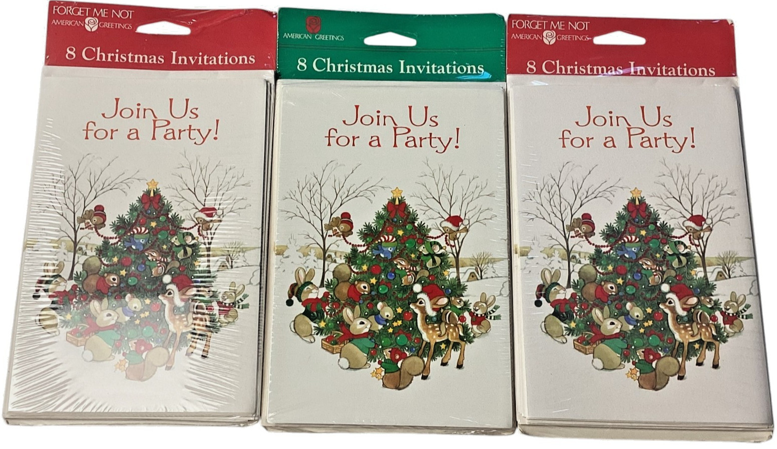 Christmas Invitations: Forget Me Not American Greetings, 6.5 x 4.5, 24 Cards