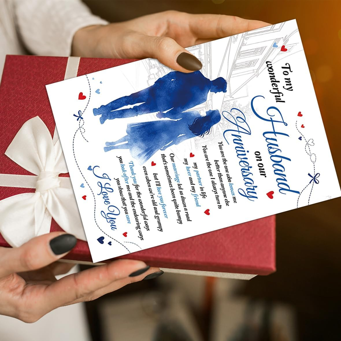 Anniversary Card for Husband, Romantic Anniversary Card Gift from Wife, Happy An