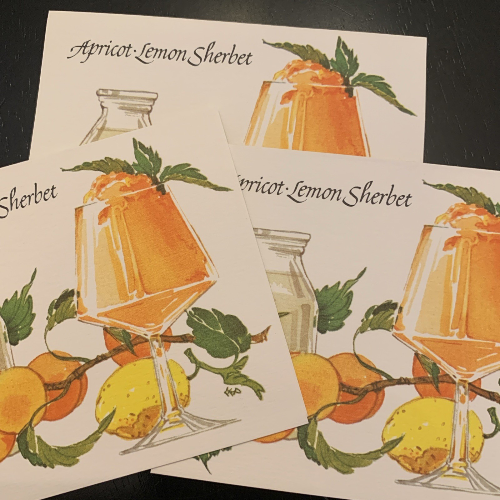 Vintage Current Inc Gourmet Recipe Blank Note Cards 12 Pack 1970s