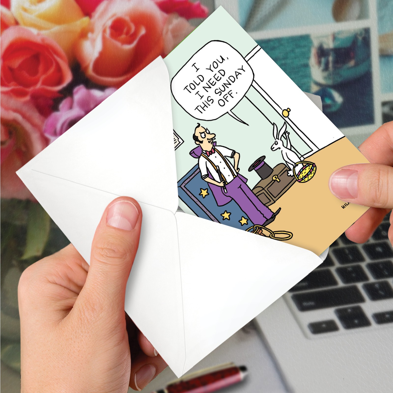 (1 Card) Bunny’s Day Off – Funny Easter Greeting Card – NobleWorks C10531EAG