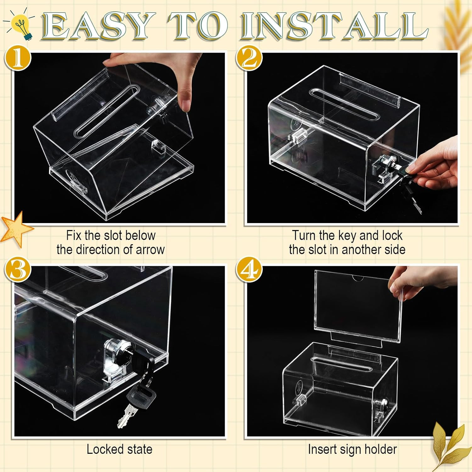 Weysat 63 Pcs Words of Wisdom Graduation Box Acrylic Advice and Wishes Cards Box