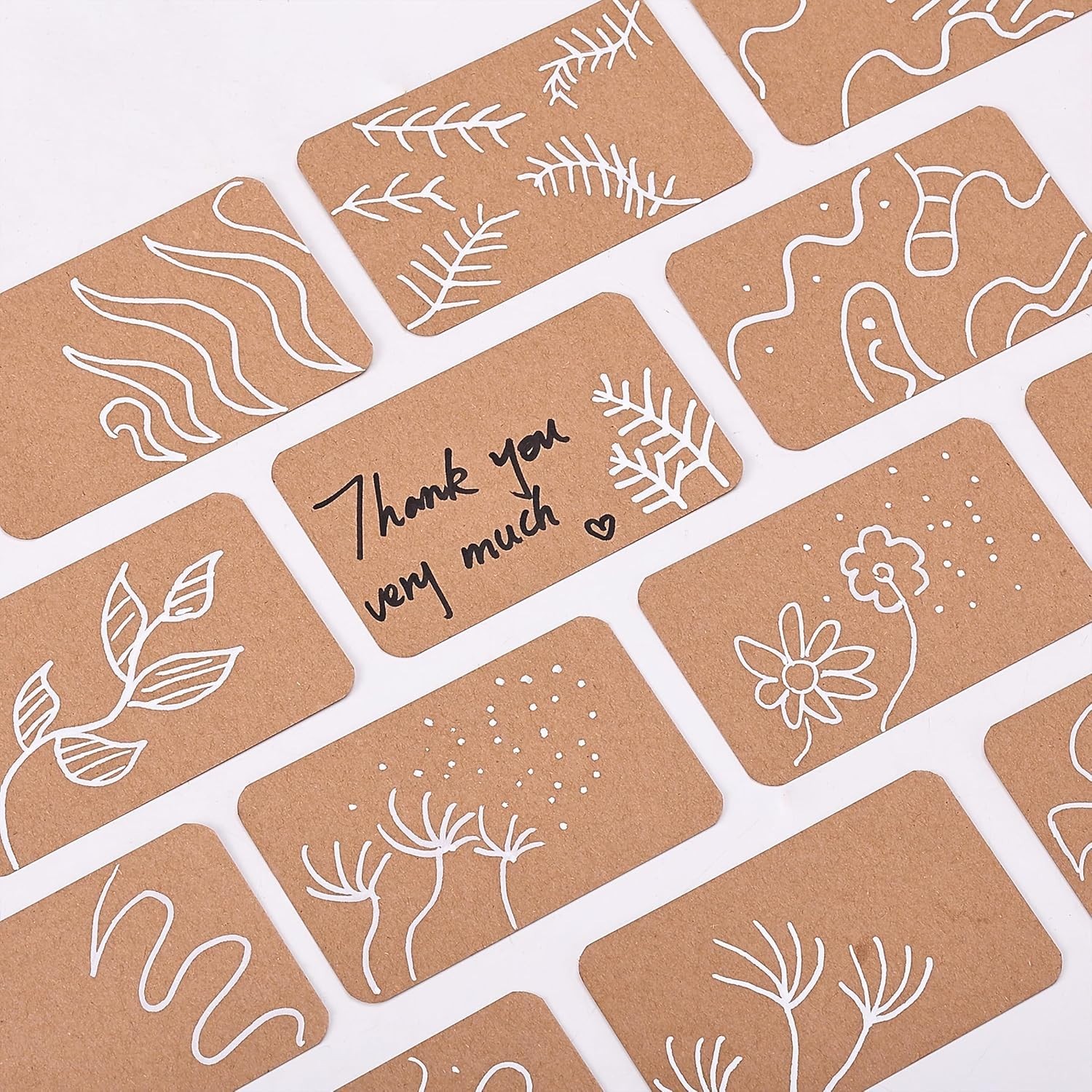 Versatile Blank Kraft Note Cards, 3.5”x2.1”, 100 Cards for Creative Projects
