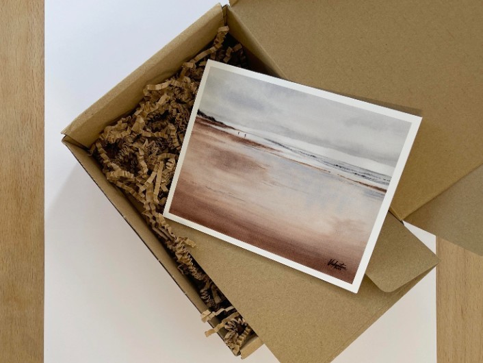 Blank Note Cards with Envelopes Set of 6, Peaceful Coastal Landscape Blank Cards
