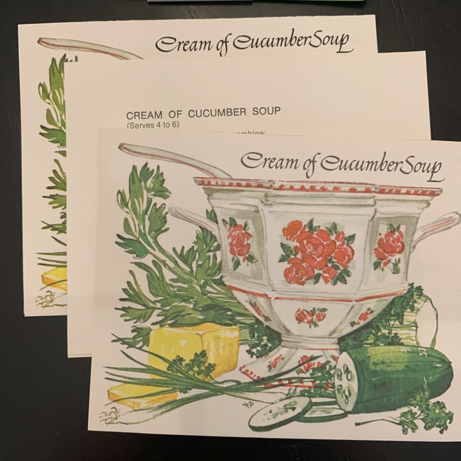 Vintage Current Inc Gourmet Recipe Blank Note Cards 12 Pack 1970s