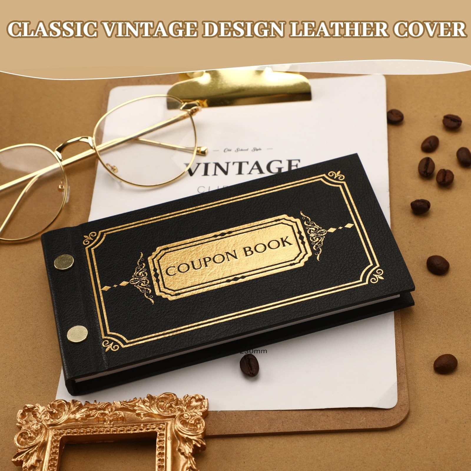 Classic Leather Blank Coupon Book 30 DIY Coupons, Valentines Day Gifts for Hi…
