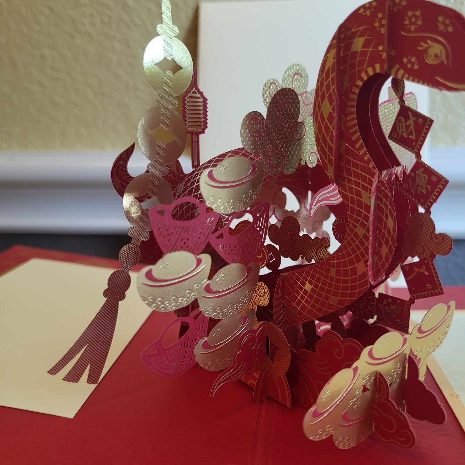 Chinese Year Of The Snake 2025 3D Pop Up Greeting Card