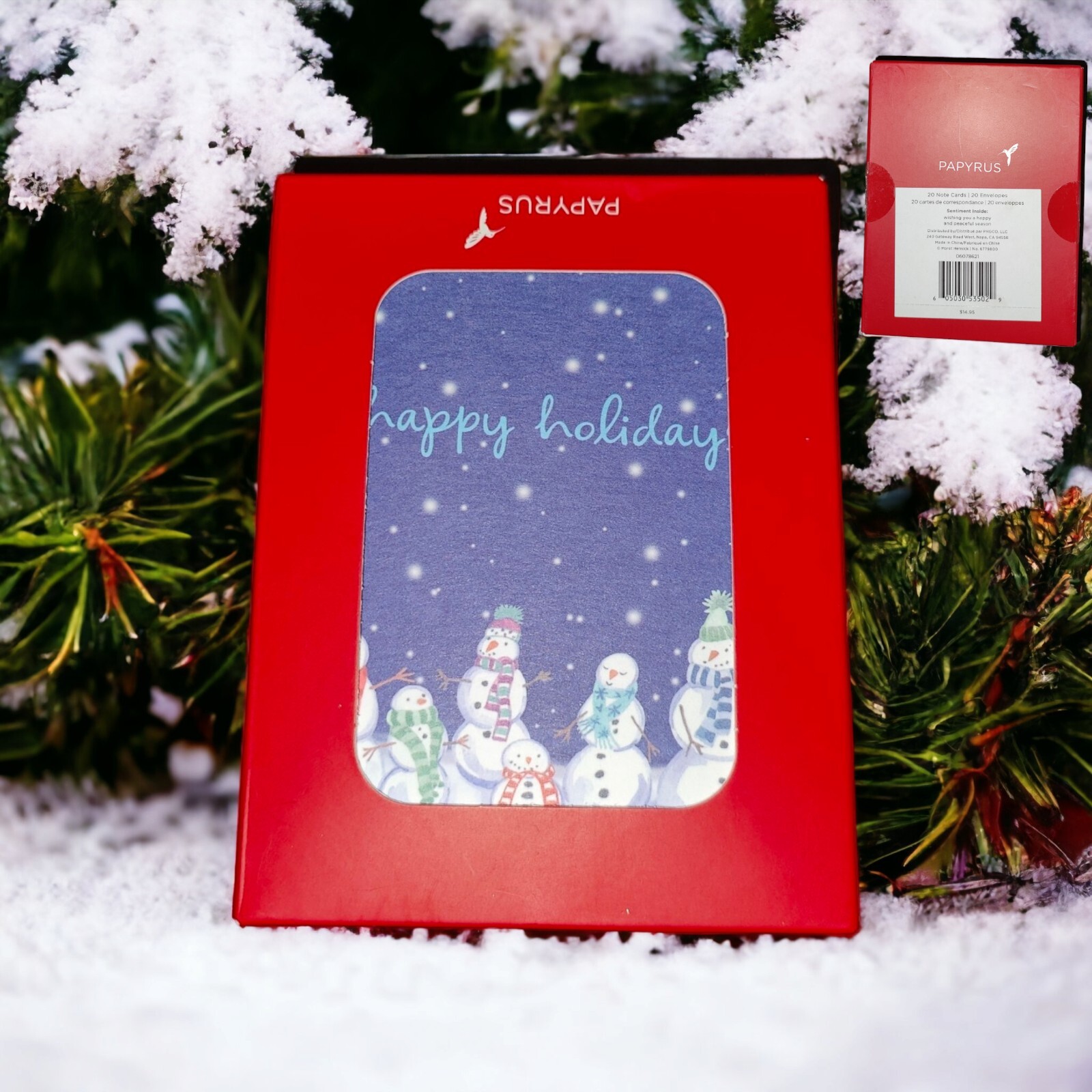 Box of Papyrus Holiday Christmas Snowmen Note Cards & Envelopes 20 of Each