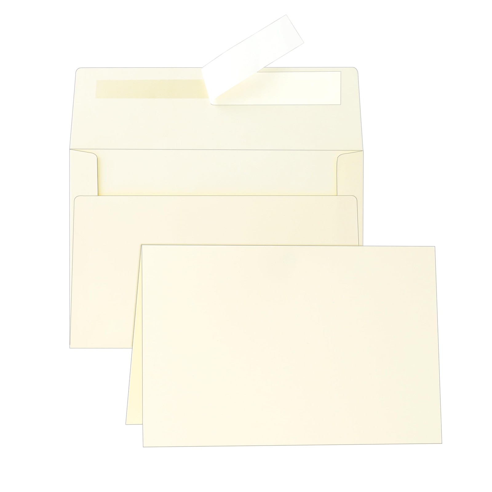 Cream Blank Note Cards and Envelopes 5 X 7 Heavyweight Folded off White Cardstoc