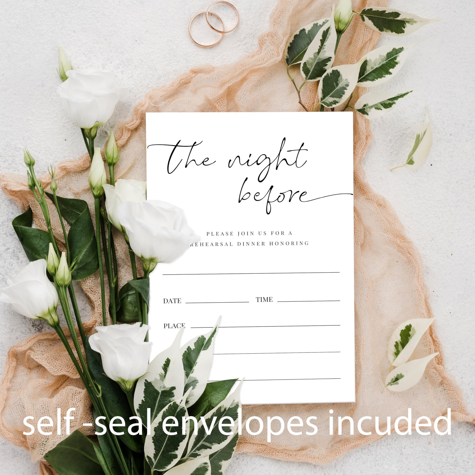 20 PCS Wedding Rehearsal Invitations 4×6 Inch Cards Envelopes 020 Dinner Kit