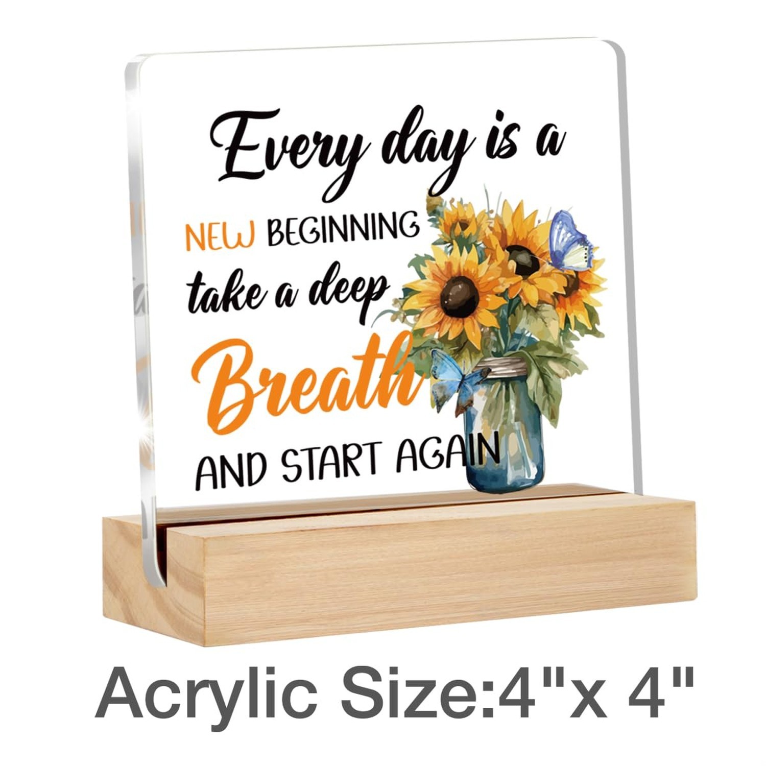 Inspirational Gifts for Women Men Sunflower Home Decor Positive Quotes Classr…