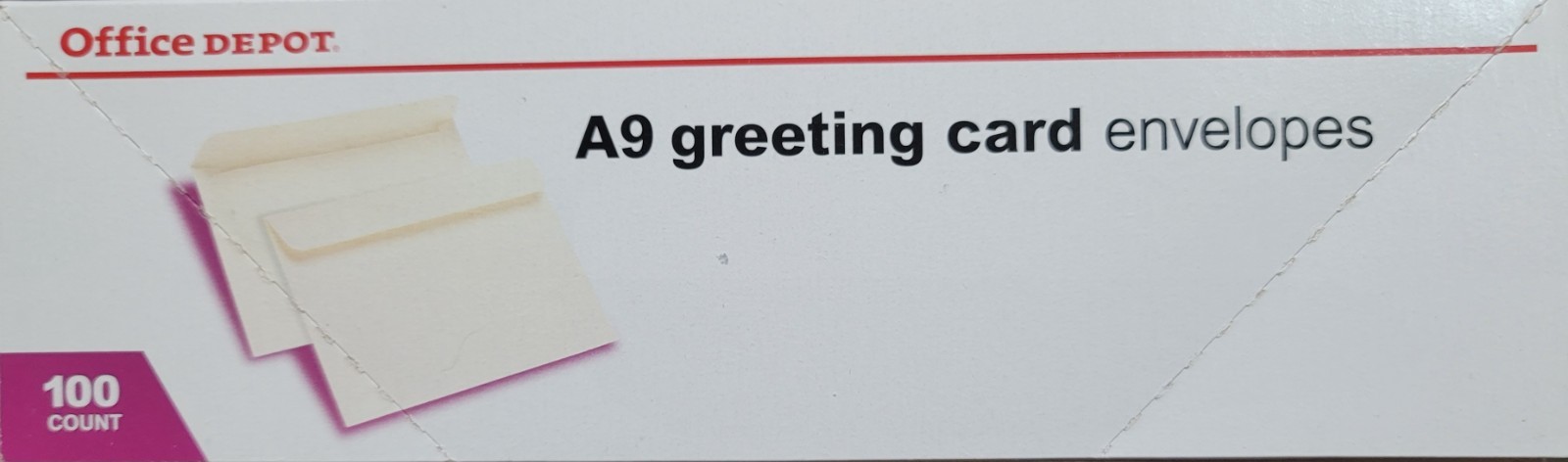 A9 Greeting Card envelops 5 3/4 x 8 3/4″ Office Depot Kraft 100 count IVOTY