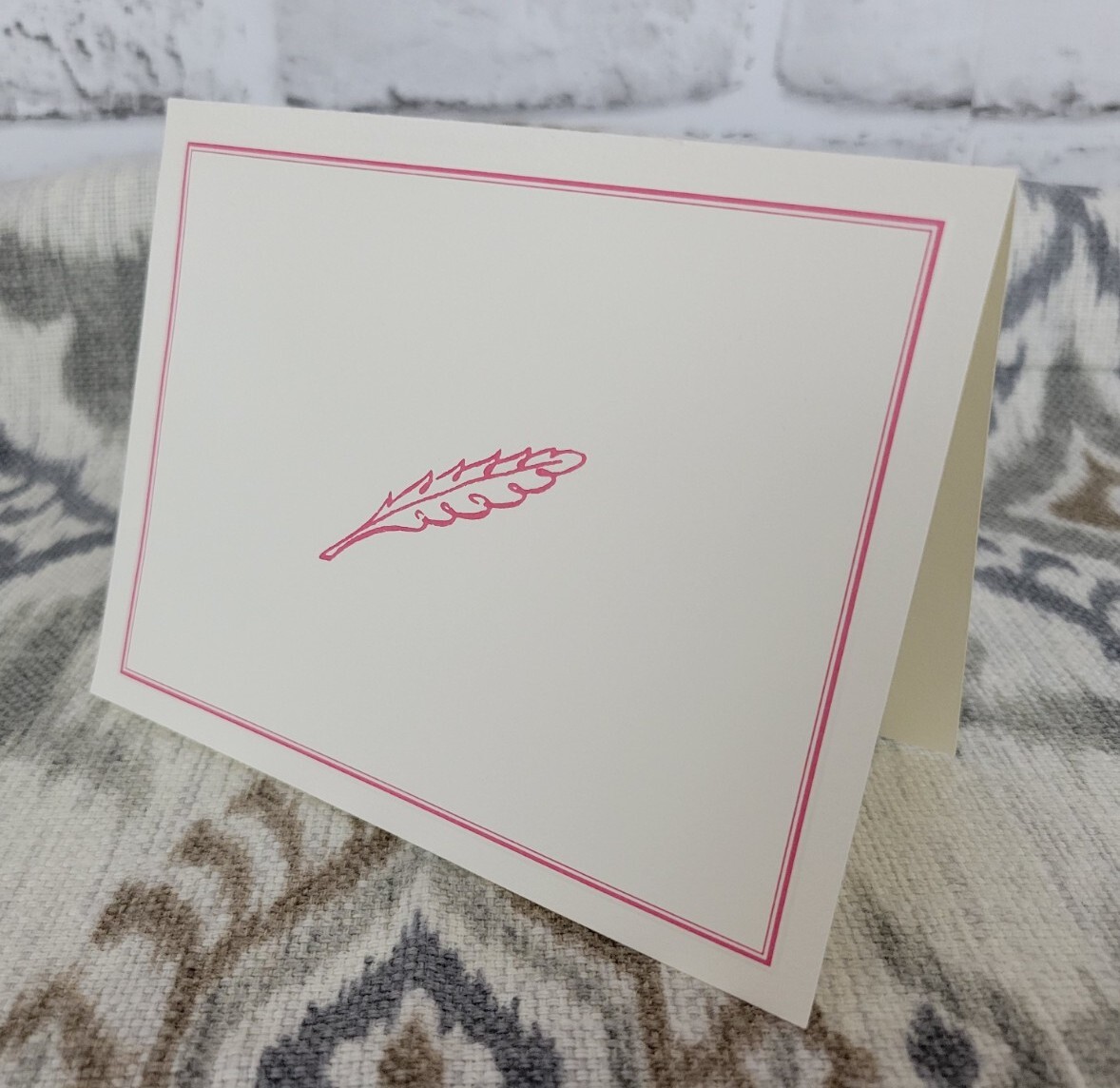 NEW Anna Griffin Cotton Stationary 2006 15 Blank Cards/Envelopes Red Feather
