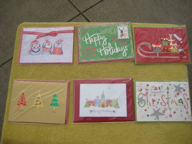 Lot of 6 PAPYRUS Christmas Holiday Cards new sealed # B