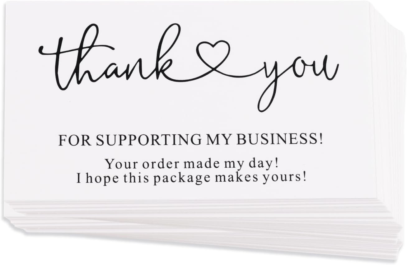200Pcs Thank You for Supporting My Business Cards,2 X 3.5 Inches / 9 X 5 Cm