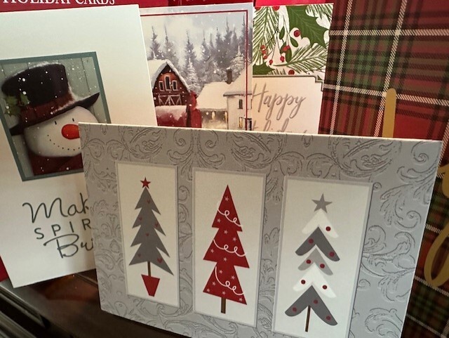 Merry Christmas Greeting Card Box of 40 w/Env 8 of each style TX