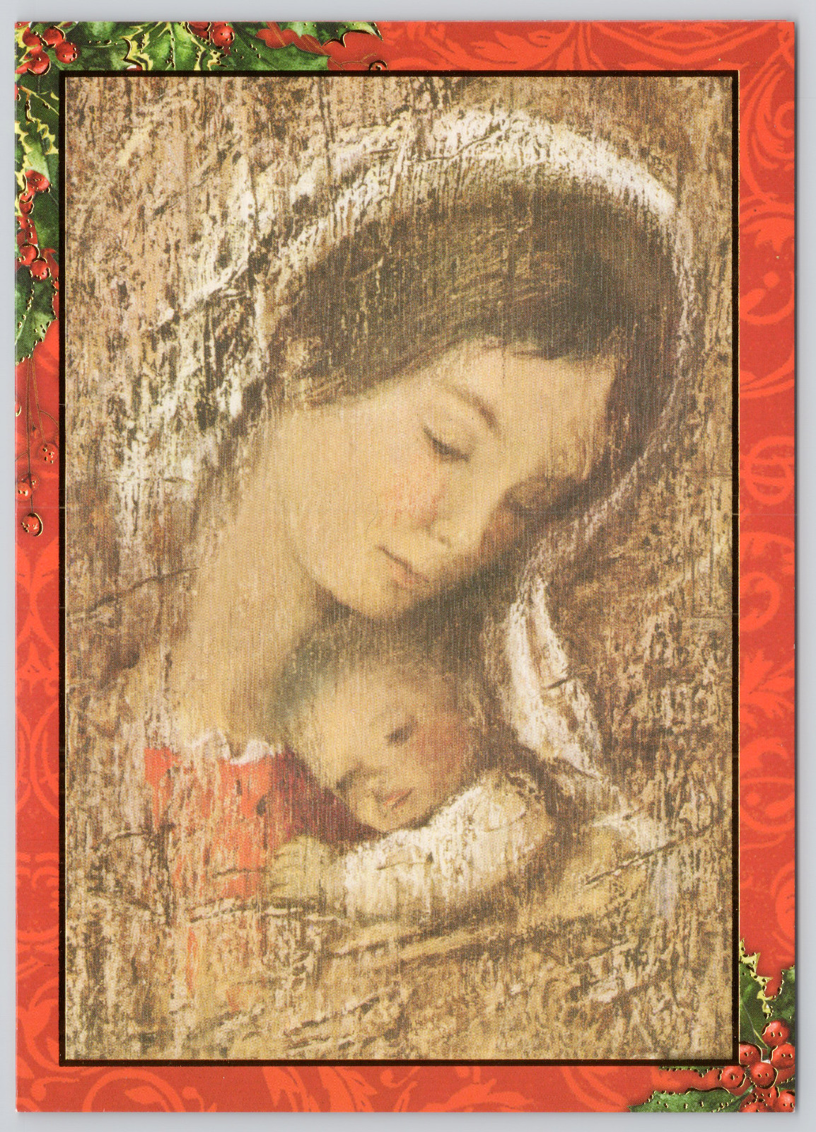 Christmas Greeting Card Madonna and Child Mother Mary and Baby Jesus