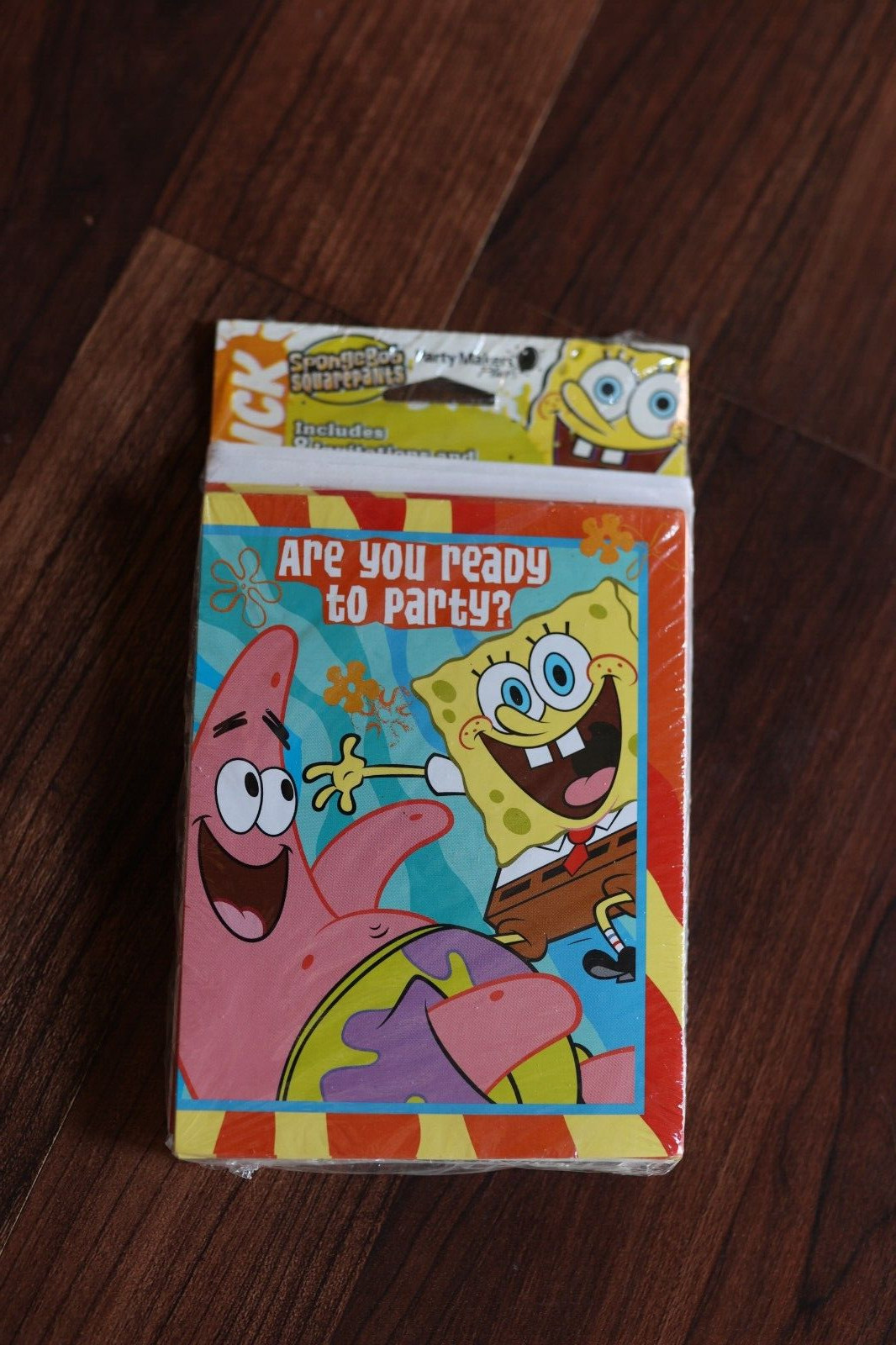 2004 Vintage 8 Pack Spongebob Squarepants Birthday Invitation Cards NOS