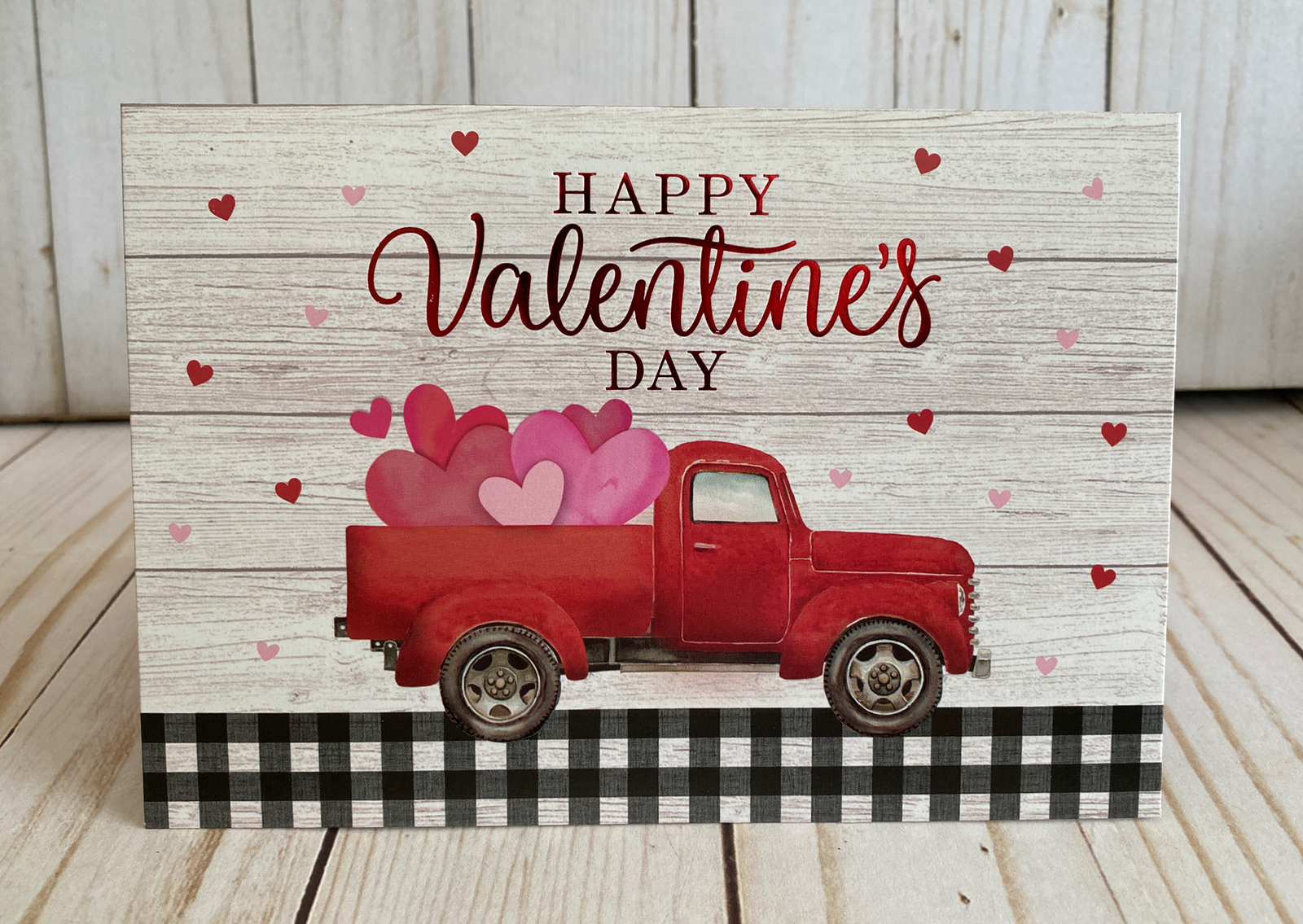 Rustic Red Truck Hearts Valentine’s Day Card Sending Lots Of Love Your Way New