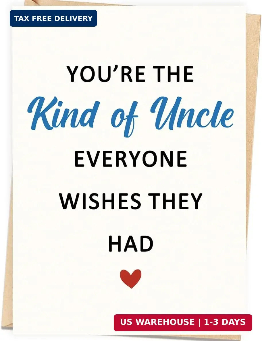 Fathers Day Card Gifts for Uncle from Niece Nephew, Personalized Minimalist Prem