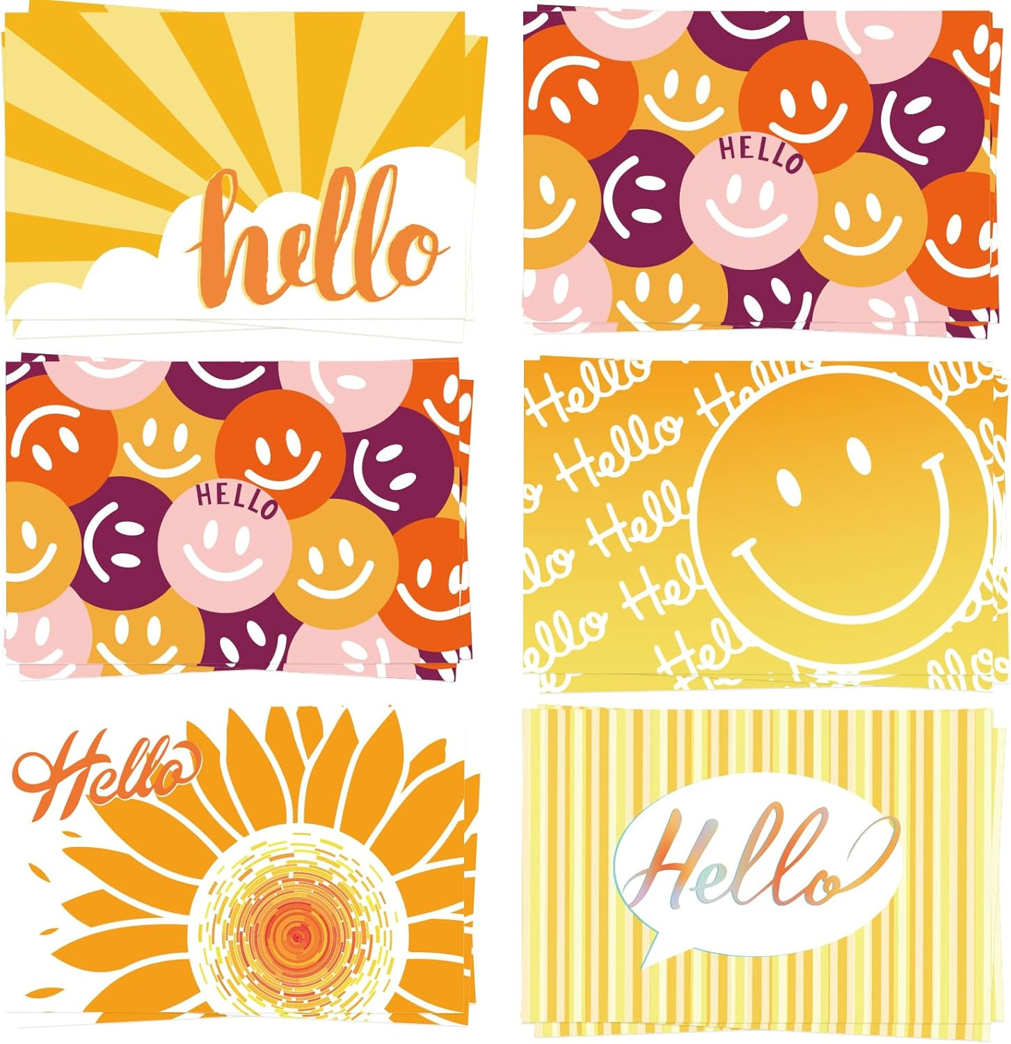 60 Hello Postcards for Mailing Bulk Blank Greeting Cards 4 X 6 Inch