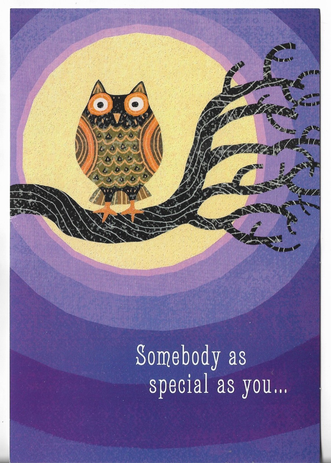 NEW HALLOWEEN Card 5.5×8 – Somebody as Special as You! Owl in a Tree Moon