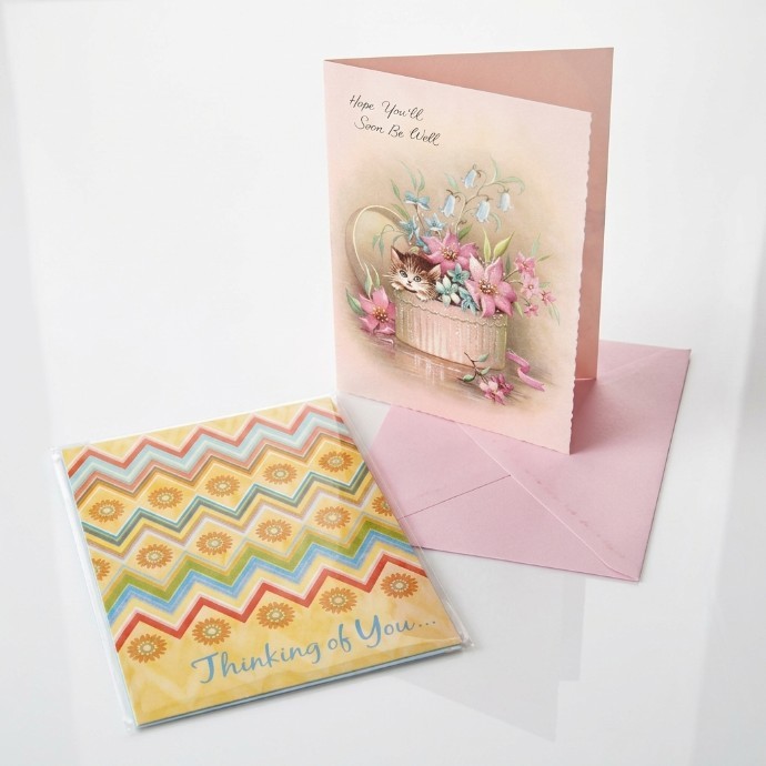 Lot of 11 Get Well Cards & Envelopes Assorted New Unused Nostalic Designs