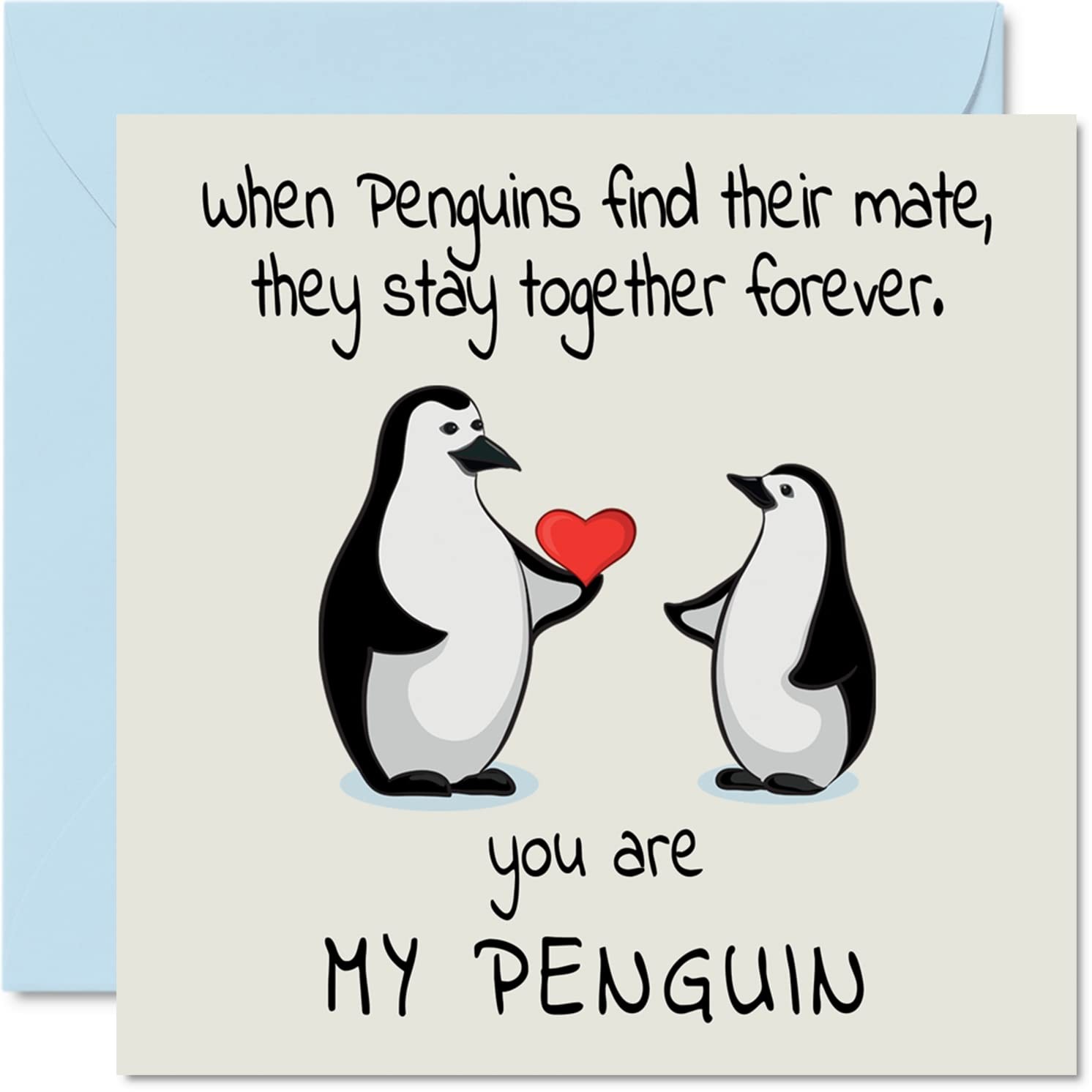 Romantic Anniversary Card – “You Are My Penguin” for Loved Ones – 5.7″ X 5.7