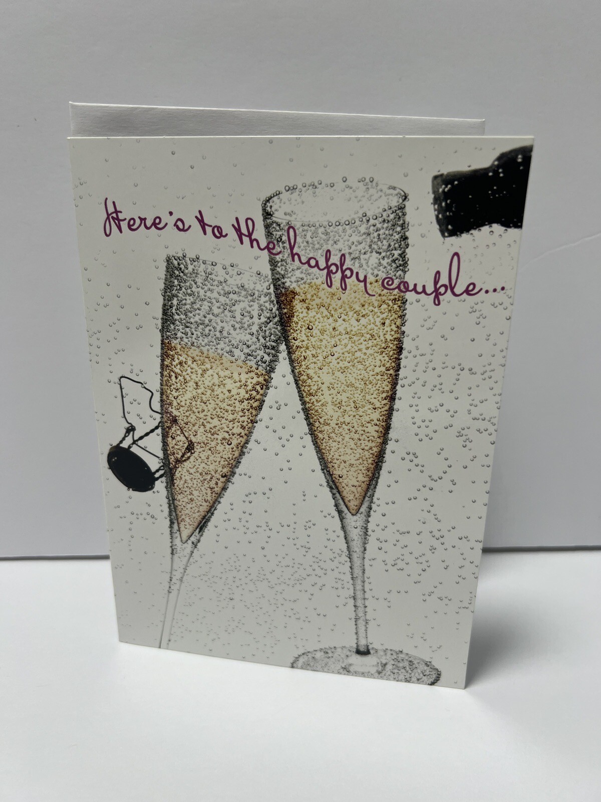 Wedding Greeting Card Champagne Flutes With Bubbles