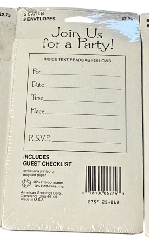Christmas Invitations: Forget Me Not American Greetings, 6.5 x 4.5, 24 Cards