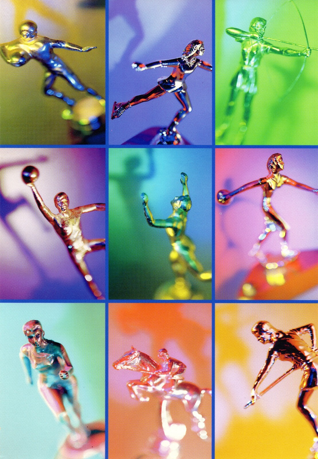 Fun ANYTIME MULTIPURPOSE Blank Card, Color Sports Trophy Figures by Hallmark +✉
