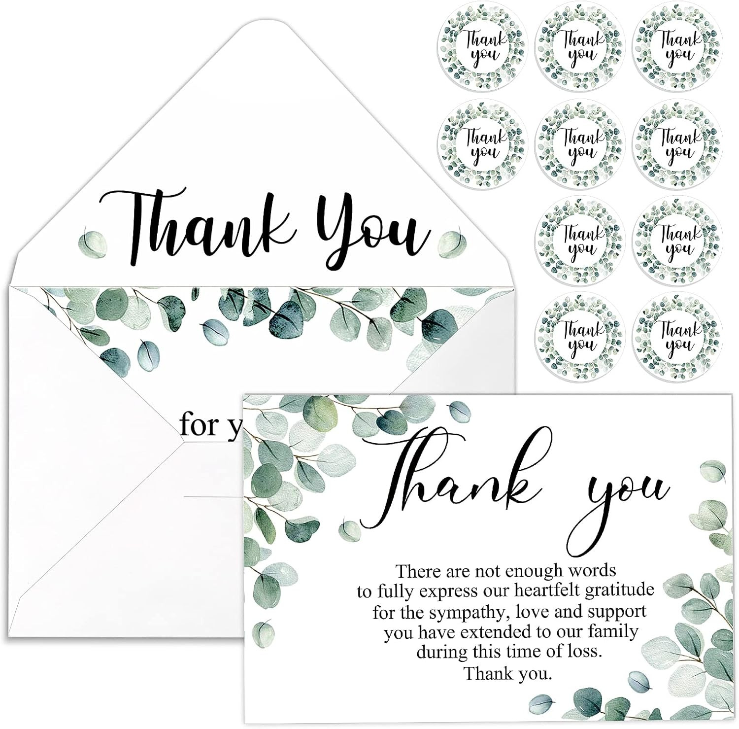 Marspark 50 Pack Thank You Sympathy Cards Funeral Thank You Cards with Envelopes