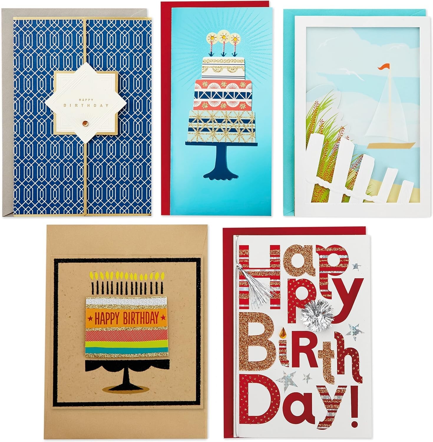 All Occasion Handmade Boxed Set of Assorted Greeting Cards with Card Organize…