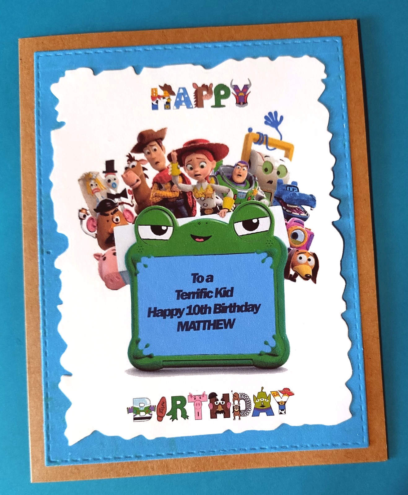 Toy Story Birthday Card for Boy or Girl Personalized Name & Age has Verse Inside