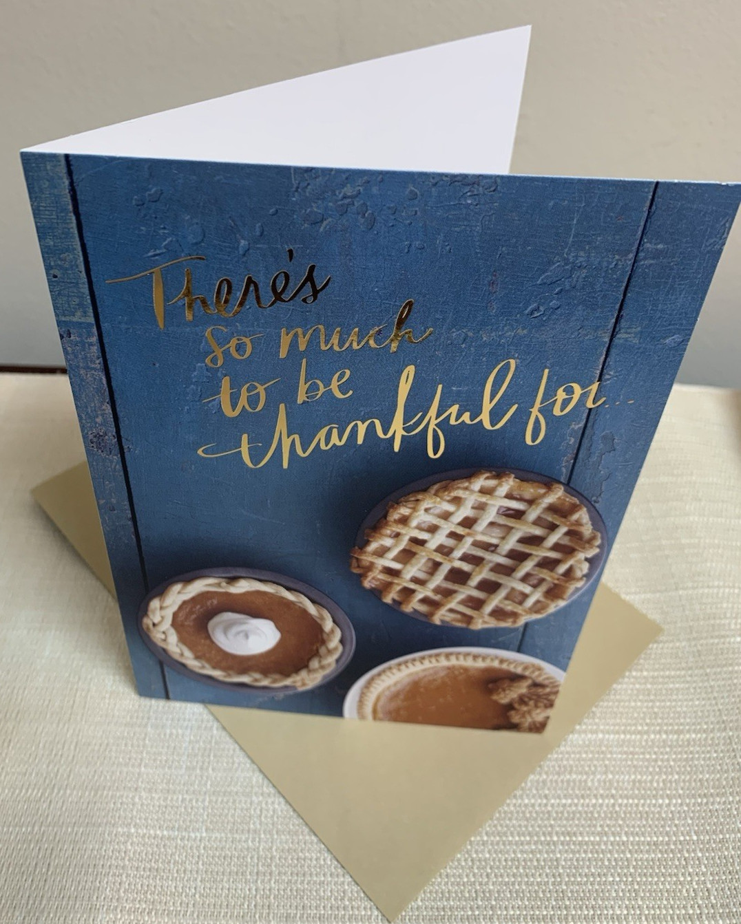 Happy Fall Autumn Thanksgiving Pumpkin Pie Crust Pies Hallmark Greeting Card
