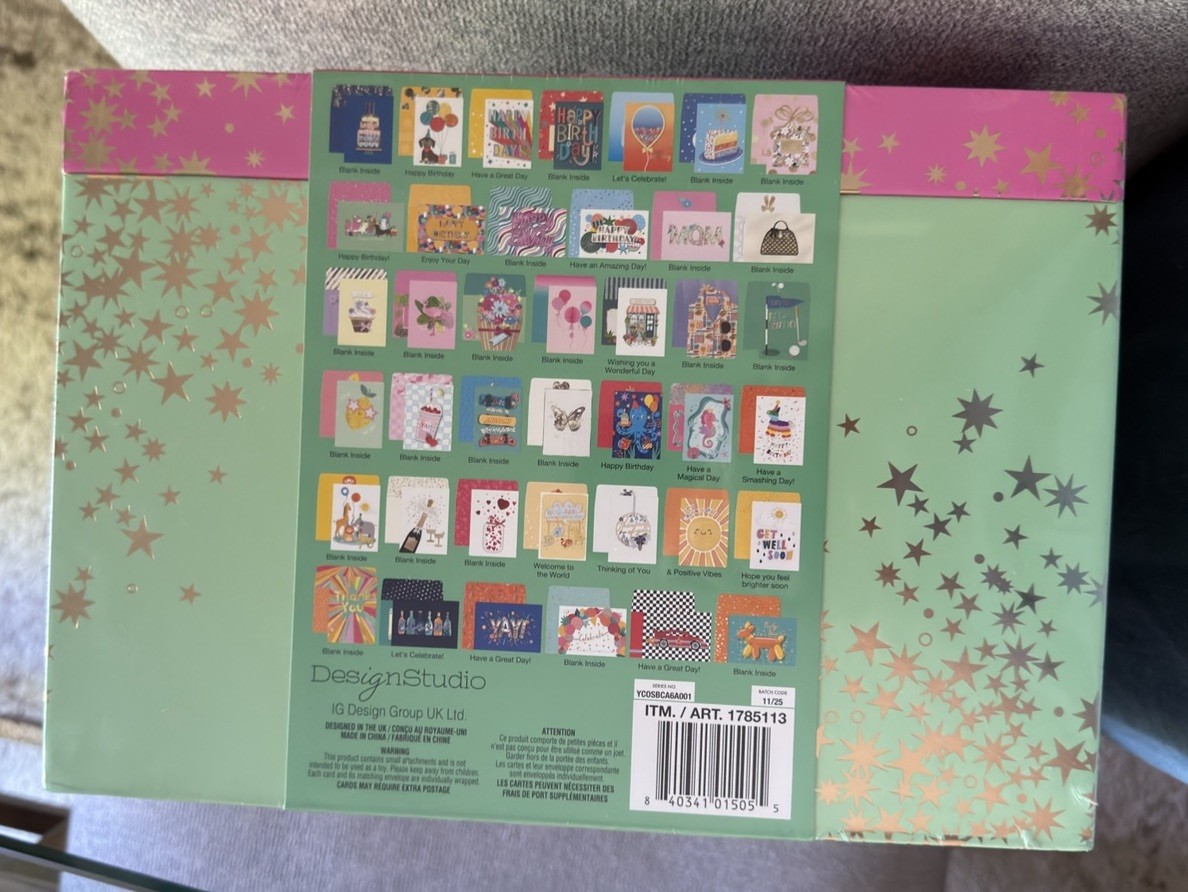 40 Hand Crafted Greeting Cards Assorted All Occasion & Birthday Box Set New