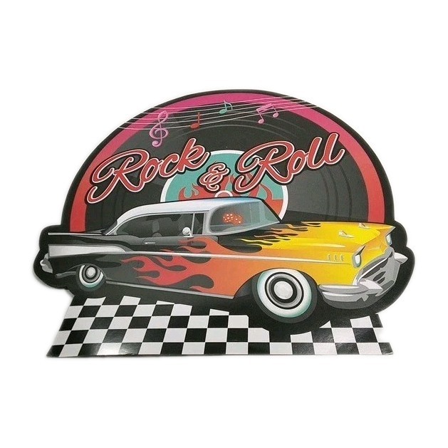 Rock And Roll Poster With 57 Chevy , Double-sided Poster, Minor Damage 11″X12″
