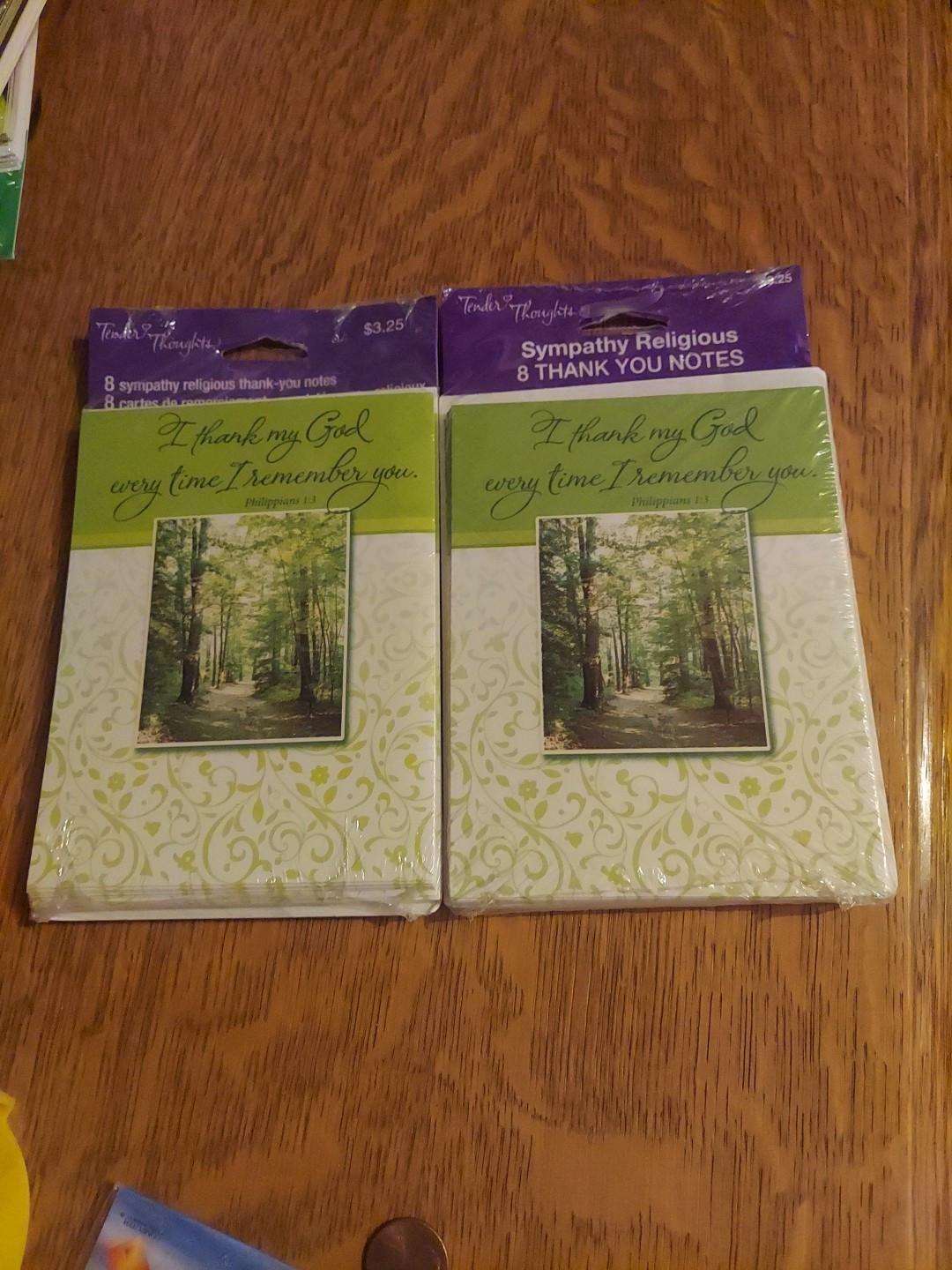 Nature Woods Thank You For Your Expression of Sympathy Cards – 2 Sets of 8
