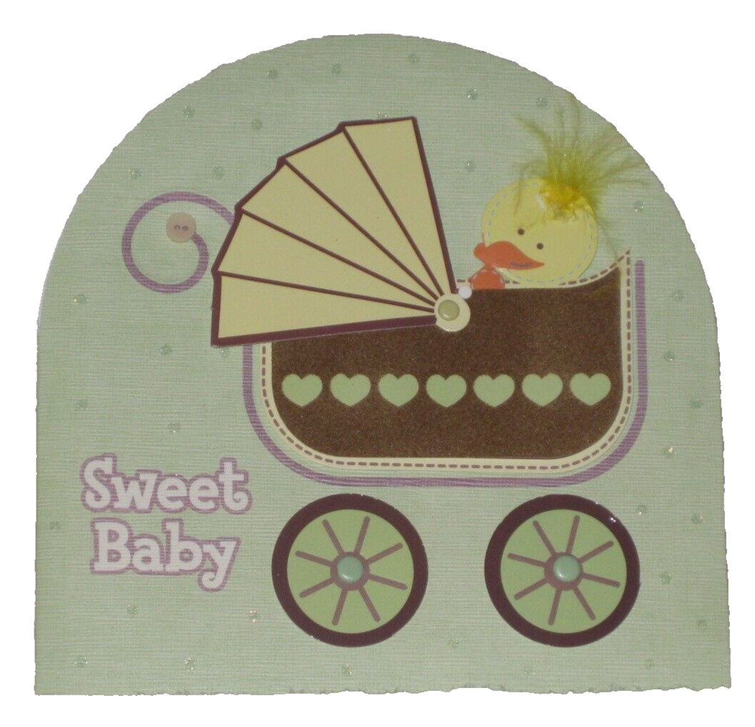 Burgoyne – “Sweet Baby” Greeting Card Embellished w/Envelope 6″ x 6″ -NEW