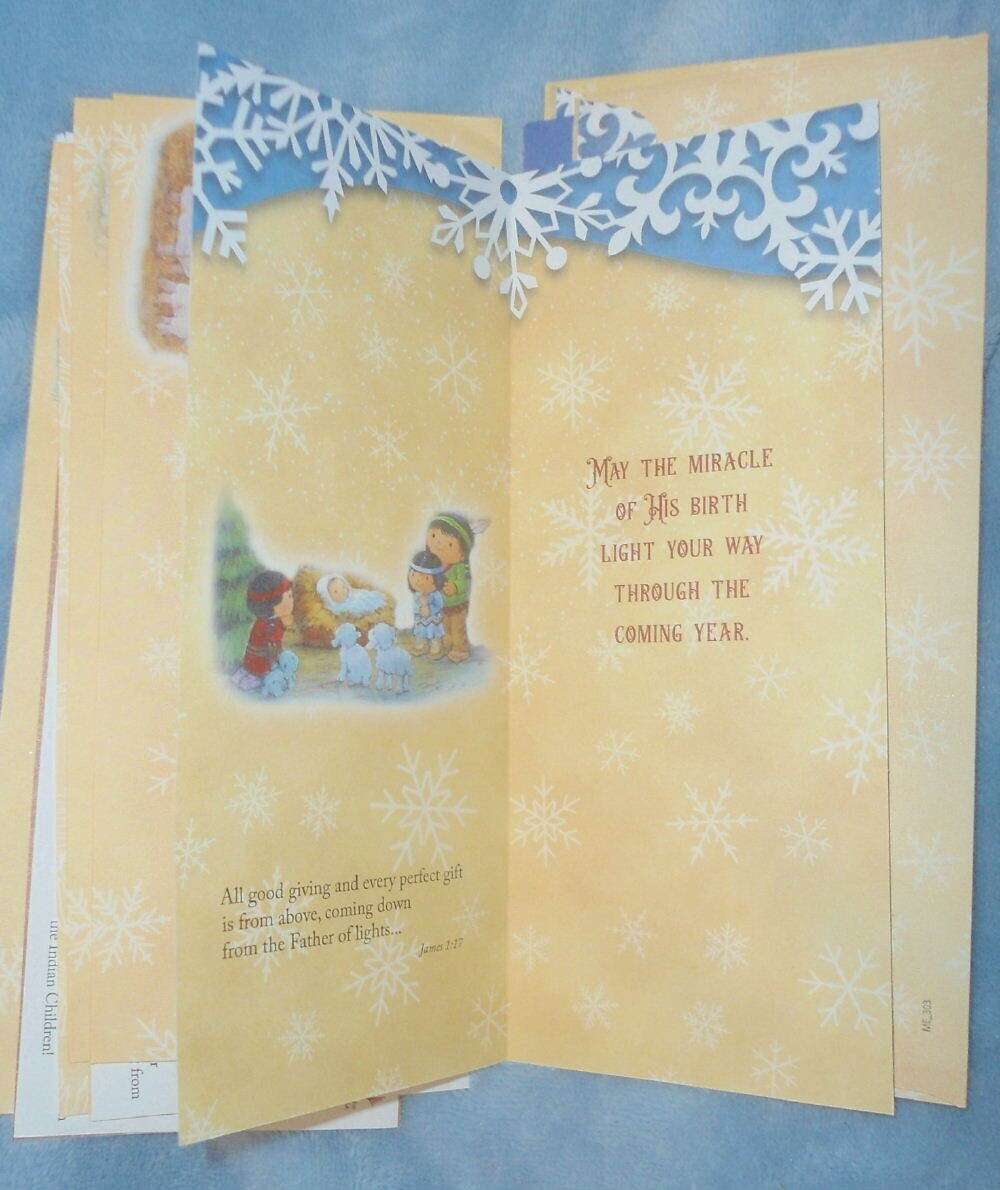 25 His Delight! Seasons Greetings CHRISTMAS Long Card & Envelopes 8.5″ Christian