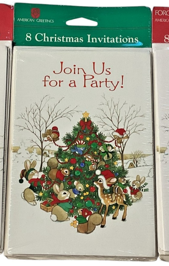 Christmas Invitations: Forget Me Not American Greetings, 6.5 x 4.5, 24 Cards