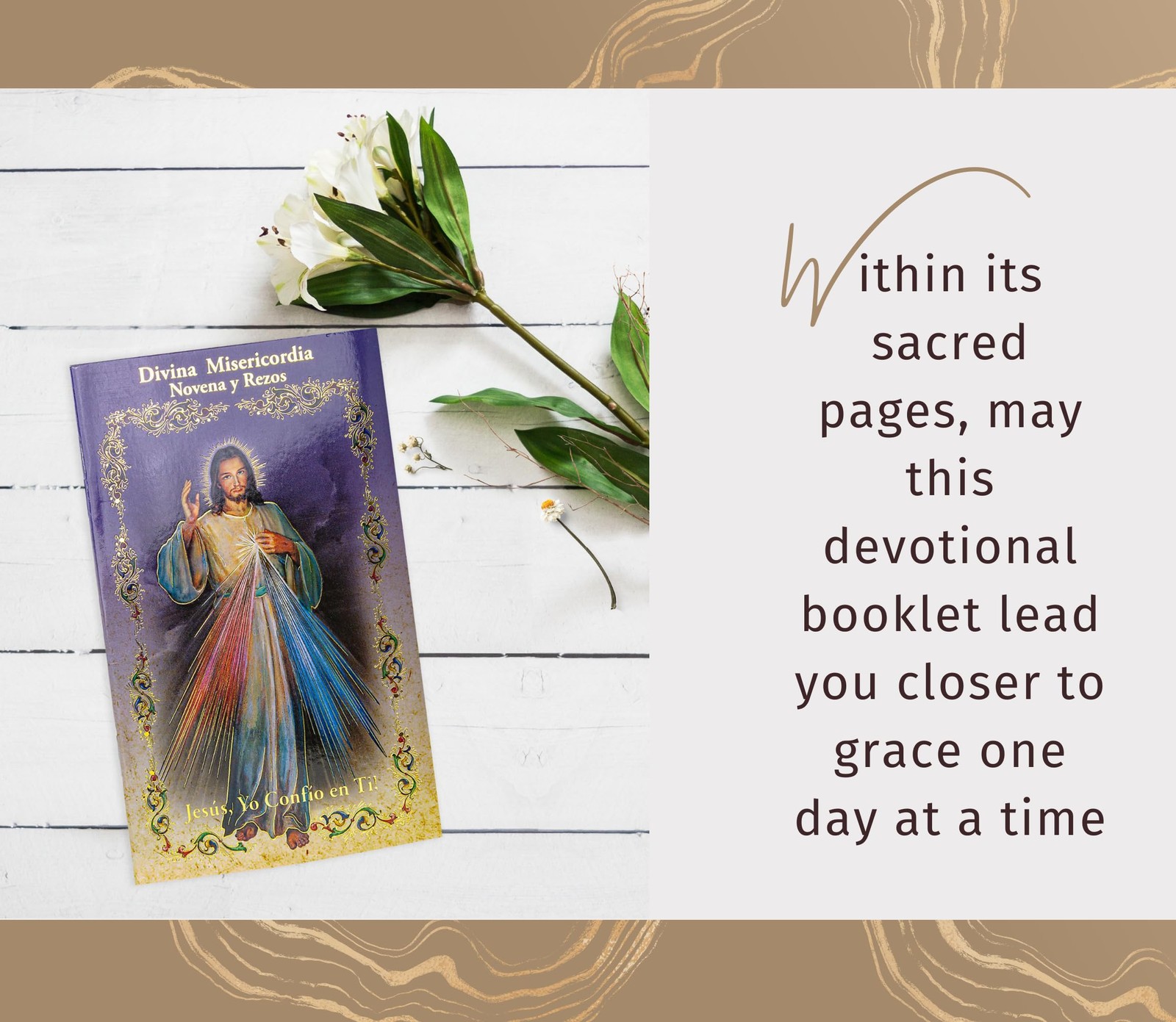 24 Pages Spanish Divine Mercy Novena Booklet Rosary Set 2 PCS Daily Prayers